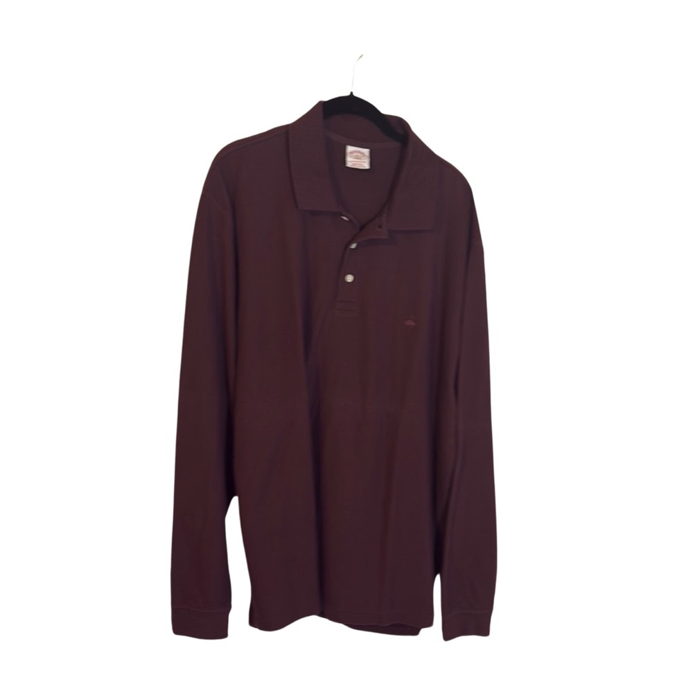 Brooks Brothers Burgundy Polo Shirt Long-Sleeved Knit
